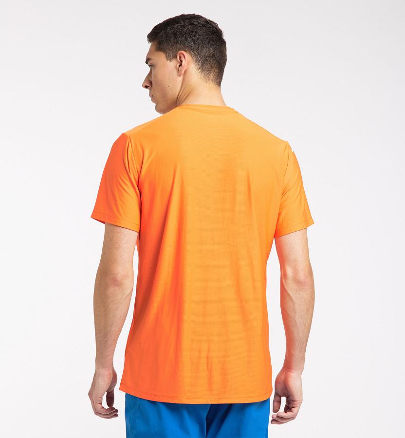 Haglöfs Mens L.I.M Tech T-Shirt Orange New Zealand 36795NYVZ